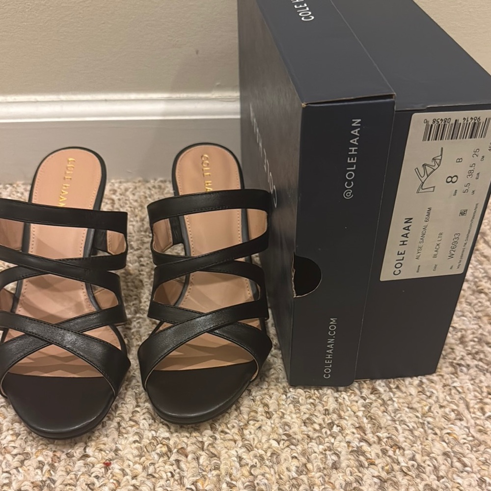 Cole Haan Black Strappy Sandals